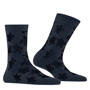Women Socks Ronde des Tortues - Vilebrequin x Falke Navy details view 3