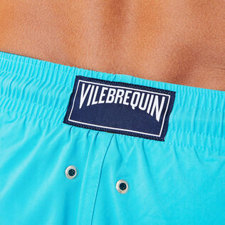 Men Swim Trunks Solid Azure details view 3