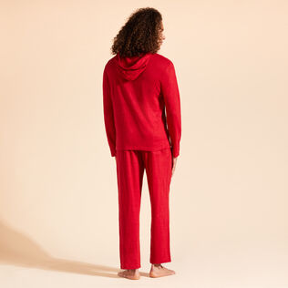 Camiseta de lino de manga larga con capucha para hombre Moulin rouge vista trasera desgastada