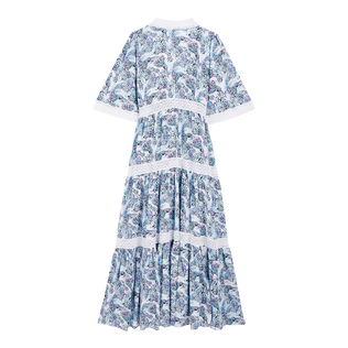 Langes Isadora Fish Kleid für Damen Weiss Rückansicht
