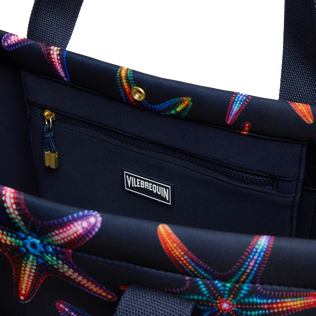Large Neoprene Beach bag Disco Stars Navy details view 4