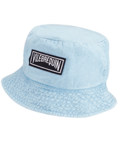 Gorro de pescador unisex de lino de color liso Source vista frontal