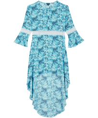 Women Dress Flowers Tie & Dye Navy front view