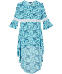 Vestido con estampado Flowers Tie & Dye para mujer Azul marino vista frontal