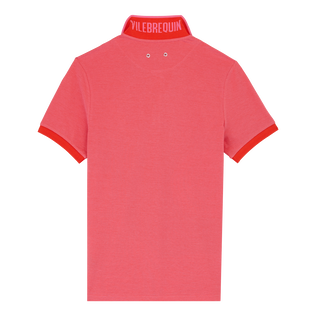 Men Cotton Polo Solid Poppy red back view