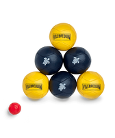 Bocce Premium in Pelle Riciclata Blu Marino - Vilebrequin x La Mariole Navy/sun vista frontale