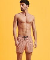 Men Stretch Swim Trunks Micro Mouettes Straw front worn view
