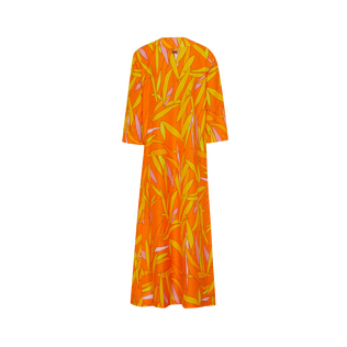 Madrague Kaftan aus Baumwolle und Seide für Damen Apricot Rückansicht