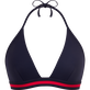 Top de bikini anudado alrededor del cuello de color liso para mujer de Vilebrequin x Inès de la Fressange Azul marino vista frontal