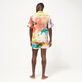 Camisa de bolos de lino con estampado Gra para hombre - Vilebrequin x John M Armleder Multicolores vista trasera desgastada