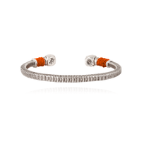 Men silvered Jonc Bracelet - Vilebrequin x Gas Bijoux Apricot front view