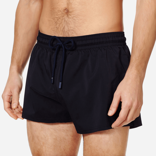 Men Swimwear Short and Fitted Stretch Solid Black details view 1