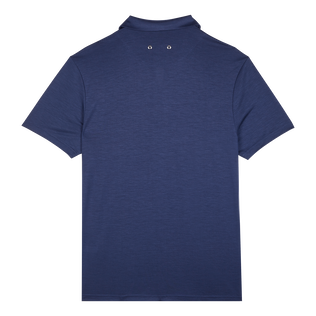 Polo Tencel™ de color liso para hombre Azul marino vista trasera