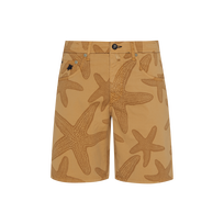 Men Bermuda Shorts Starfish Darkening Printed Gabardine Mocha front view