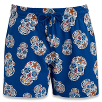 Men Stretch Swim Trunks Día de Muertos Palace vista frontal
