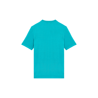 Camiseta de algodón con estampado Jacquard Turtle para hombre Disco green vista trasera