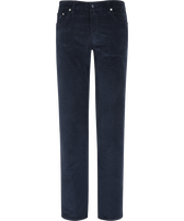 Pantalon en velours côtelé 5 poches homme 1500 raies Bleu marine vue de face