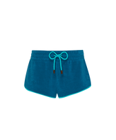 Shorts donna in spugna VBQ Line Peacock vista frontale