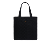 Unisex Cotton Beach Bag Broderies Anglaises Black front view
