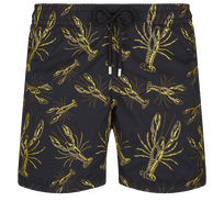Men Embroidered Swimwear Lobsters - Limited Edition Black front view