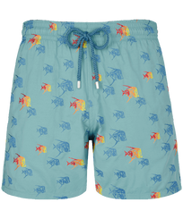 Maillot de bain brodé homme Piranhas - Édition Limitée Ecume vue de face