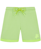 Bermudashorts aus Baumwollfleece für Jungen Lemongrass Vorderansicht