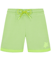 Boys Cotton Fleece Bermuda Shorts Lemongrass front view