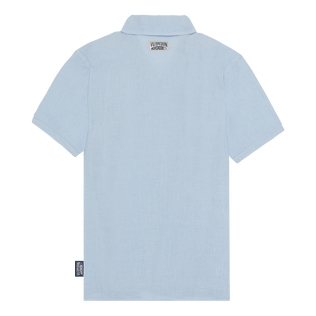 Men Linen Bowling Shirt Solid - Vilebrequin x Highsnobiety Chambray back view