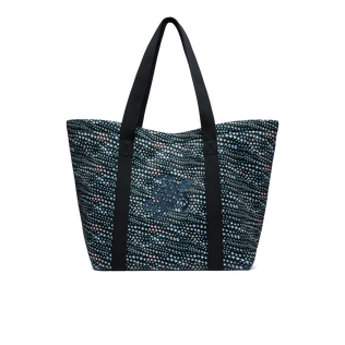 Neoprene Large Beach Bag Pearl Black front view