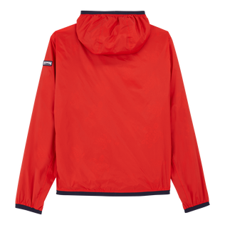 Men Reversible Windbreaker Micro Rondes des Tortues Poppy red back view