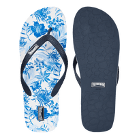 Tongs de plage homme Tahiti Flowers Blanc vue de face