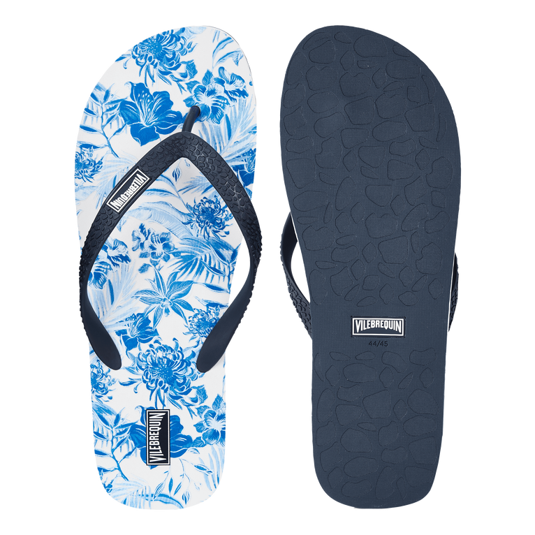 Chanclas Con Estampado Tahiti Flowers Para Hombre - Zapato - Copp - Blanco