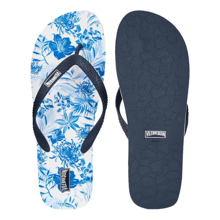 Men Flip Flop Tahiti Flowers - Shoes - Copp - White - Size 44/45 - Vilebrequin