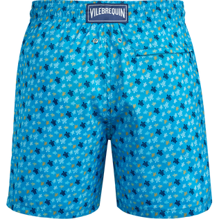 Men Ultra-Light and Packable Swim Trunks Micro Ronde Des Tortues Rainbow Hawaii blue back view