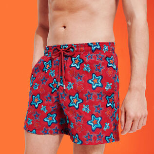 Men Embroidered Swim Trunks Stars Gift - Limited Edition Burgundy details view 1