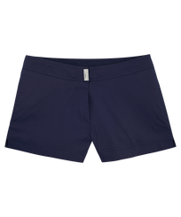 Women Swim Shorts Solid Navy front view