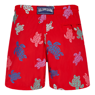 Men Swim Shorts Embroidered Tortue Multicolore - Limited Edition Moulin rouge vista posteriore