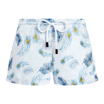 Pantalón corto de baño con bordado Eyes of the wind para mujer Blanco vista frontal