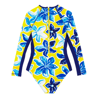 Bañador de una sola pieza y manga larga con protección solar y estampado Raiatea para mujer Sol vista trasera