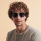White Tulipwood Women and Men Sunglasses - VBQ x Shelter Navy details view 2
