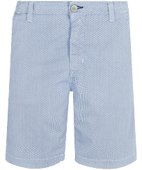 Micro Flowers Chino-Bermudashorts für Herren Weiss Vorderansicht
