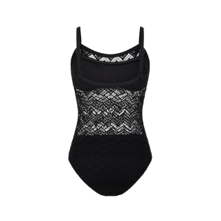 Maillot de bain une pièce en dentelle femme Noir vue de dos