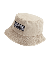 Gorro de pescador unisex de lino de color liso Eucalyptus vista frontal