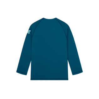 Men UV Protection Long Sleeves Rashguard Solid Peacock back view