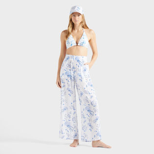 Braguita de bikini de corte brasileño con estampado Medusa and Shells para mujer Blanco detalles vista 1