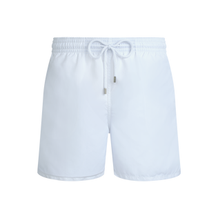 Bañador de color liso para hombre Blanco vista frontal