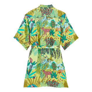 Mujer Autros Estampado - Vestido camisero de lino con estampado Jungle Rousseau para mujer, Jengibre vista trasera