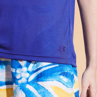 女士纯色 Polo 衫 Neptune blue 细节视图1