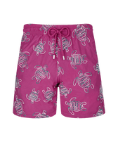 Men Swim Trunks Embroidered VBQ Turtles - Limited Edition Crimson purple front view