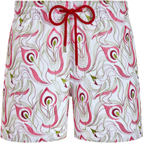 Men Swimwear Embroidered Camo Flowers - Limited Edition White 正面图